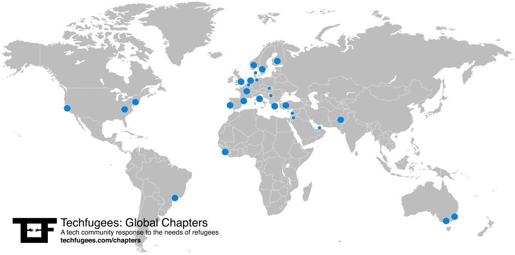 Techfugees Global Chapters Map